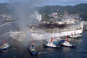 Fire on unfinished luxury liner put out